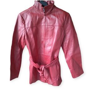 Vintage grunge dark fairycore red leather jacket